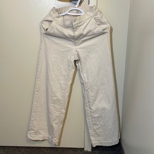 Oak + Fort Oatmeal TWILL WIDE LEG PANT